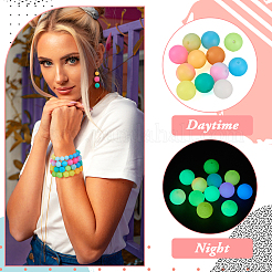 72 шт. двухцветные светящиеся круглые пищевые силиконовые бусины SIL-TA0001-38