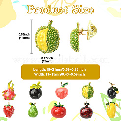 10 шт. 10 эмалевых значка с фруктовой тематикой&nbsp;JEWB-CJ0001-83