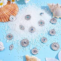 16 шт. 8 подвески в виде глаз из нержавеющей стали 304 со стразами STAS-SZ0002-85P