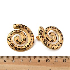 Pendientes de botón esmaltados de acero inoxidable 304&nbsp;EJEW-Z084-15G-03