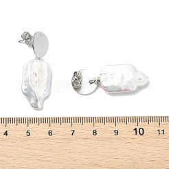 Ohrstecker aus natürlicher Barockperle (Keshi-Perle) für Damen&nbsp;EJEW-JE07044