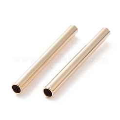 真鍮製チューブビーズ  長持ちメッキ  チューブ  24KGP本金メッキ  40x4mm  穴：3mm&nbsp;KK-Y003-73K-G