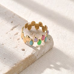 Кольца-манжеты овальные открытые из нержавеющей стали 304 с эмалью для женщин&nbsp;STAS-Z112-08G