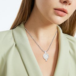 925 pendentif cage à perles vides en argent sterling avec micro pavé de zircones cubiques transparentes&nbsp;STER-WH0005-64