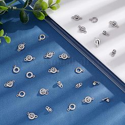 20セット2スタイル201＆304ステンレススチールスナップクラスプ  ステンレス鋼色  20セット/箱&nbsp;STAS-UN0036-70