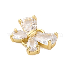 Ciondoli/collegamenti in ottone con zirconi cubici trasparenti&nbsp;LS-FIND-L019-07G-04