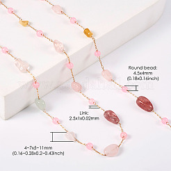 Цепочки из натуральных смешанных самородков из бисера длиной 2 м&nbsp;CHS-TA0001-50