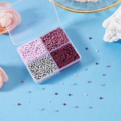 4000 perline rotonde in vetro con vernice da forno in 4 colori&nbsp;SEED-TADJ0001-04