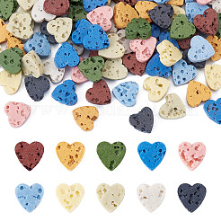 100 шт. 10-х цветные синтетические окрашенные бусины из лавы G-TA0002-37