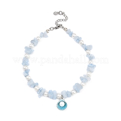 Браслеты на ногу с подвесками в форме ракушки из сплава эмали AJEW-AN00734-02