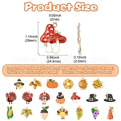 40 шт. 20 стиля подвески из цинкового сплава с эмалью на День благодарения&nbsp;FIND-CJ0004-82