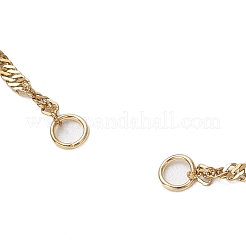 2 шт. 2 цвета 304 нержавеющая сталь сингапурская цепочка браслет изготовление AJEW-JB01321