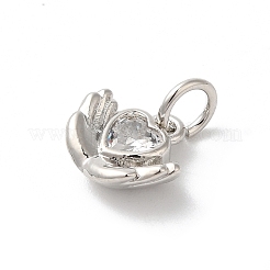 Подвески из латуни с покрытием из прозрачного кубического циркония&nbsp;KK-Z056-09P