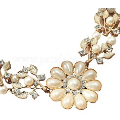 Сплав кристалл горный хрусталь цветок кулон круглый искусственный жемчуг двухслойные ожерелья для женщин FS-WG4730C-01