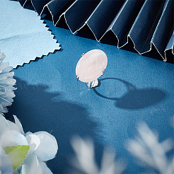 Компоненты открытого кольца-манжеты с треугольниками из стерлингового серебра с родиевым покрытием&nbsp;STER-BC0002-33