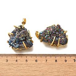 Гальванические натуральный druzy агата подвески&nbsp;G-K338-45G-06