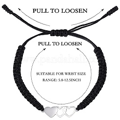 Ensemble de bracelets à maillons en forme de cœur en acier inoxydable 3pcs 3 styles&nbsp;BJEW-SW00106-02