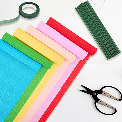6 Rolle handgemachtes Krepppapier in 6 Farben&nbsp;DIY-CP0012-89C