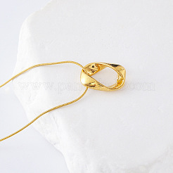 3 шт. элегантные ожерелья из нержавеющей стали с витым овальным кольцом-подвеской для женщин PM1396