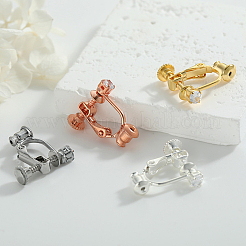 16 шт. 4-х цветная латунь с кубическим цирконием клипсы-конвертеры фурнитура&nbsp;KK-SP0002-48