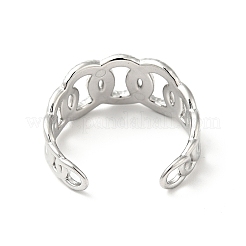 Не тускнеющая нержавеющая сталь 304 панцирная цепь форма открытая манжета кольцо RJEW-I085-19P