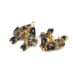 Pendentifs cloisonnés en laiton&nbsp;KK-P251-A01-G-09
