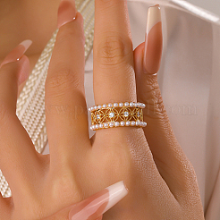 Латунь микро проложить кубический цирконий палец кольцо&nbsp;AH5761-2