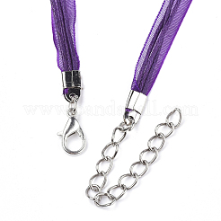 Collar de cordón encerado y cinta de organza.&nbsp;X-NCOR-T002-193