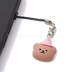 Ремешки для мобильных телефонов из медведя/кошки/еды/облачной смолы HJEW-JM01597