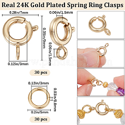 30 шт. латунные пружинные кольцевые застежки DIY-BBC0001-49