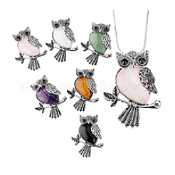 6 шт. 6 стиля подвески из цинкового сплава с натуральными драгоценными камнями&nbsp;FIND-PH0025-35