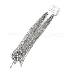 12mm 304ステンレススチール製テクスチャードアズキチェーンネックレス（男女兼用）2.8個  変色なし  ステンレス鋼色  17.91インチ（45.5cm）&nbsp;NJEW-H093-18P-01