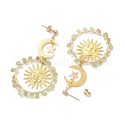 Vintage Ohrstecker aus natürlichem Peridot&nbsp;EJEW-JE05807-01