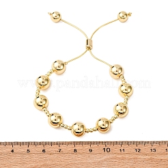 Латунные круглые бусины слайдер браслеты для женщин BJEW-D357-06A-G