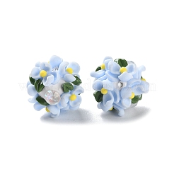 Бусины-шарики из полимерной глины со стразами и светом CLAY-U002-01C