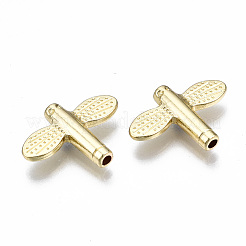 めっき合金ビーズラック  カドミウムフリー＆鉛フリー  トンボ  ライトゴールド  15.5x20x4mm  穴：1.8mm&nbsp;PALLOY-T077-125LG-RS