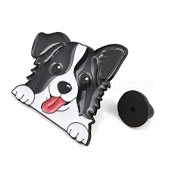 Spille smaltate con motivo border collie&nbsp;JEWB-B041-06C