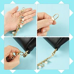 4 шт. 4 стиля сплава страз с акриловыми бусинами-жемчужинами подвеска на тросик цепочка для сумки декоративные цепочки&nbsp;HJEW-FS00060-03