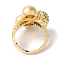 Латунные микро-паве прозрачные кольца с кубическим цирконием&nbsp;LS-RJEW-C098-18G