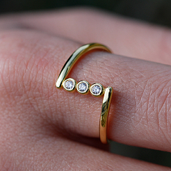 Элегантное кольцо с геометрическим узором и инкрустацией из циркона для ежедневного ношения у женщин WL4318-4