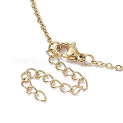 304ステンレススチールアズキチェーンネックレス  天然の宝石のペンダントネックレス  ゴールドカラー  16.54インチ（42cm）&nbsp;NJEW-JN04716-01