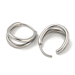 316サージカルステンレスフープピアス  リング  アンティークシルバー  16.5x6mm&nbsp;EJEW-D096-18E-AS