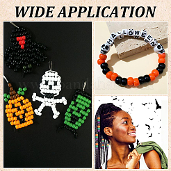 800 шт. 4 цвета непрозрачные пластиковые бусины на Хэллоуин KY-SP0001-08