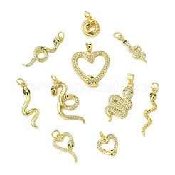 10 шт. 10 стиля латунные подвески с микропаве и кубическим цирконием&nbsp;KK-CJ0003-46