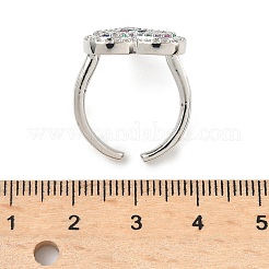 Bagues manchette en laiton avec micro pavé de zircons cubiques pour femmes&nbsp;RJEW-A069-12P-04