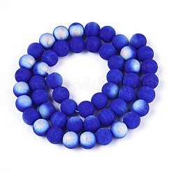 Нити из матовых непрозрачных стеклянных бусин&nbsp;GLAA-T032-P8mm-MBB11