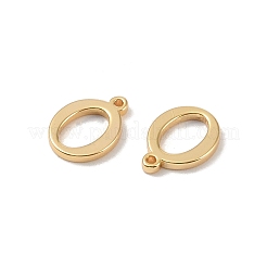 真鍮チャーム  18KGP本金メッキ  アルファベットのO  9.8x7x1.3mm  穴：0.8mm&nbsp;KK-R164-01O-G