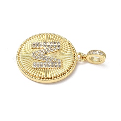 Латунные микропаве прозрачные подвески с фианитом KK-L253-17G-M