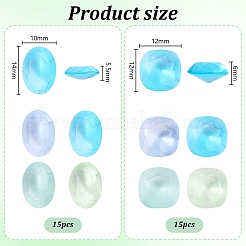 30 шт. 2 стиля кабошонов из матового стекла со стразами&nbsp;FIND-PH0021-95