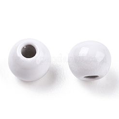 塗装合金ビーズをスプレー  ラウンド  ホワイト  4x3mm  穴：1.2mm&nbsp;PALLOY-TAC0044-50G